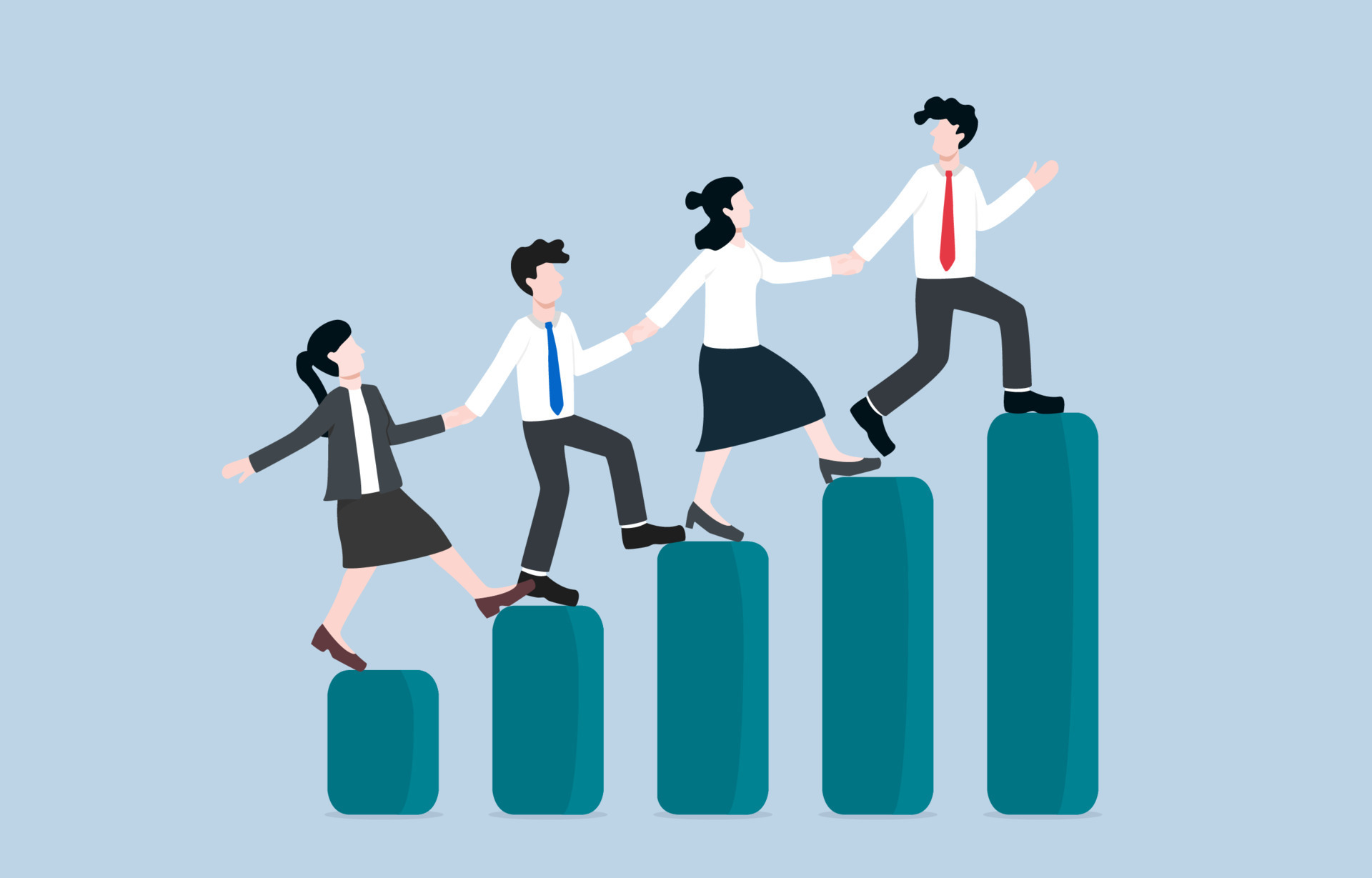 Team success and development collaboration for growing productivity