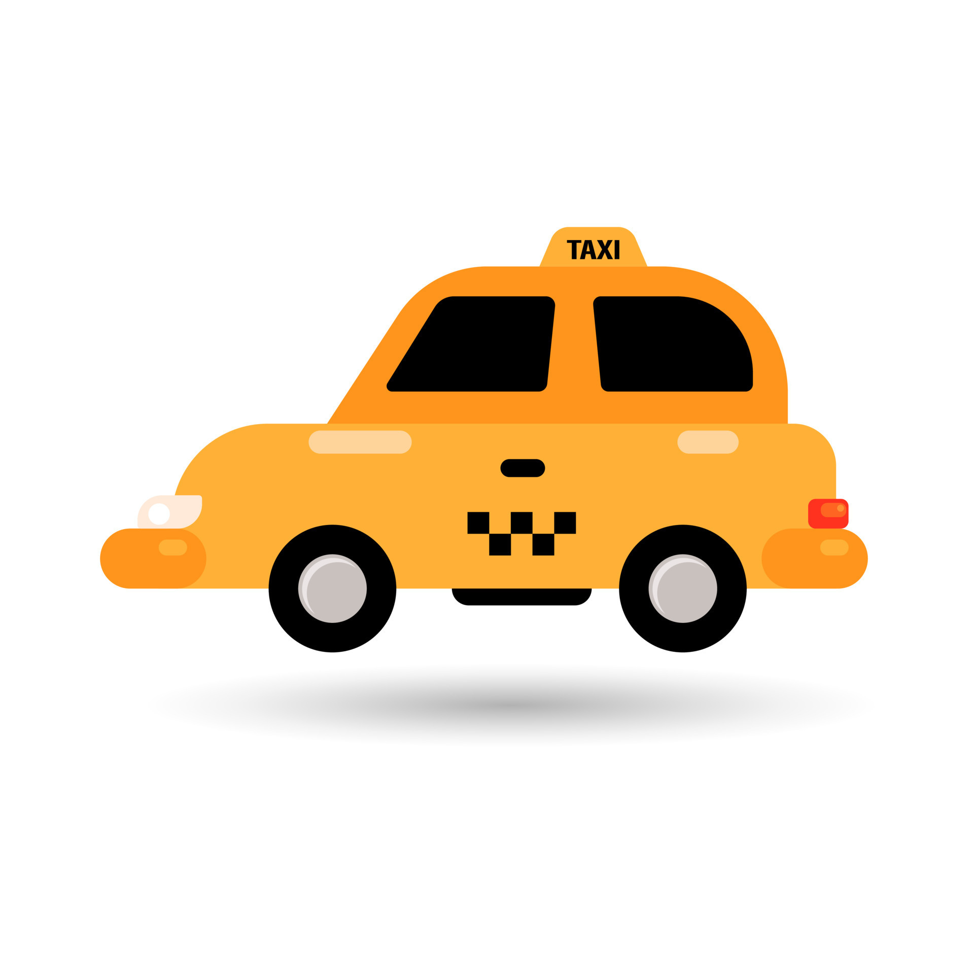 Illustration, yellow taxi car for transportation of passengers. Transport  icon, cartoon flat illustration, vector 8141433 Vector Art at Vecteezy