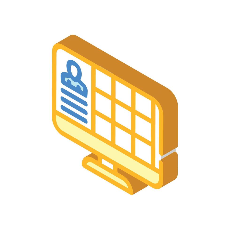 conference with large number of participants isometric icon vector illustration