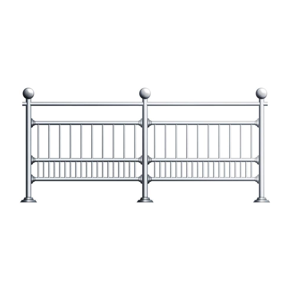 Steel Chrome Railing Exterior Construction Vector