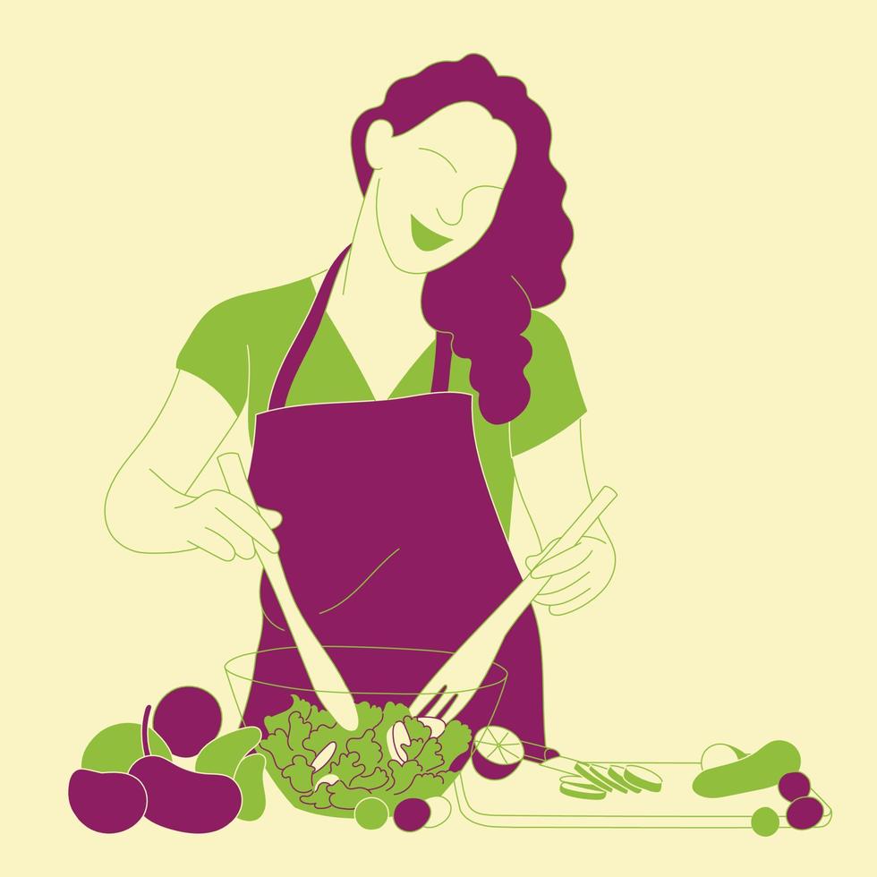 Illustrations of cooking concept vector