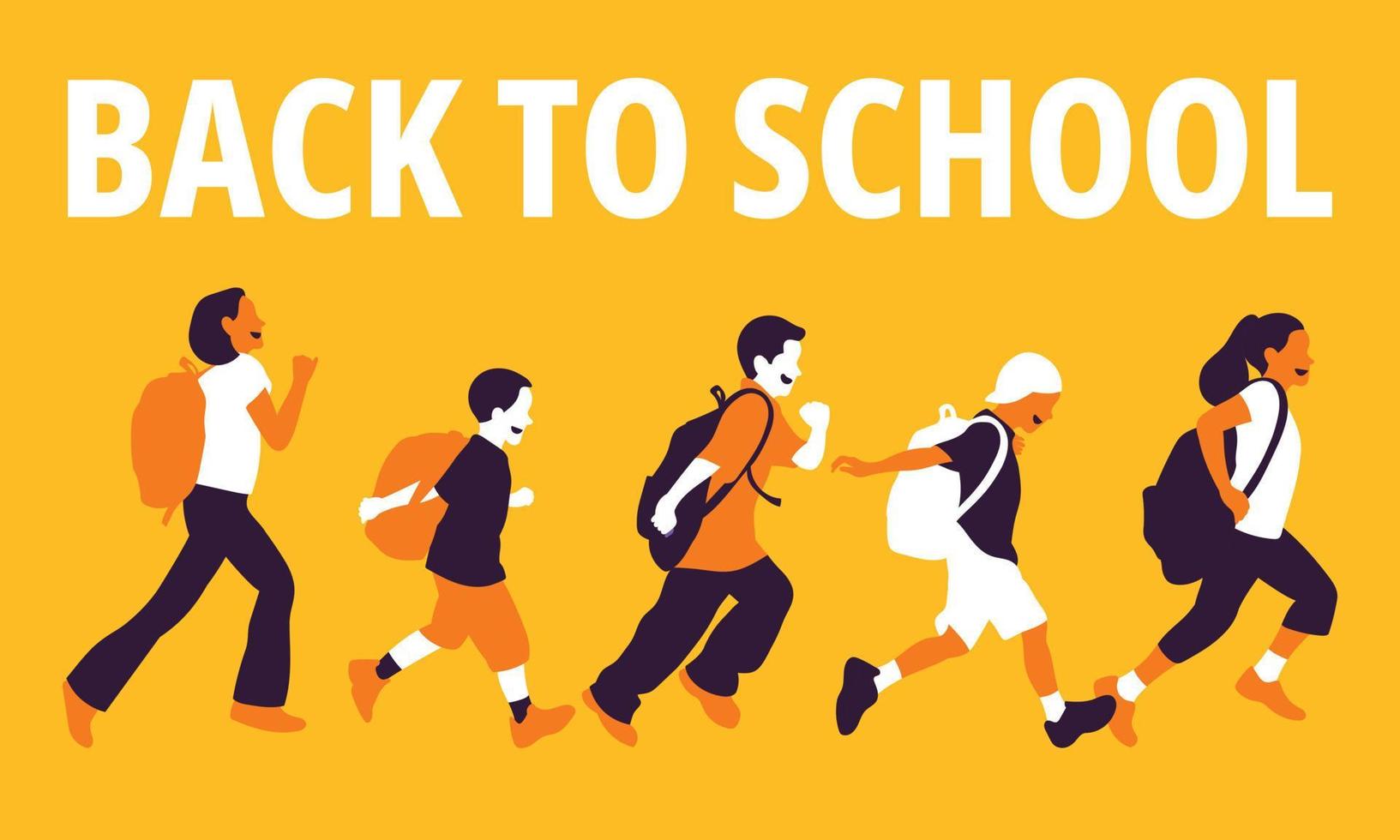 Group of children back to school vector