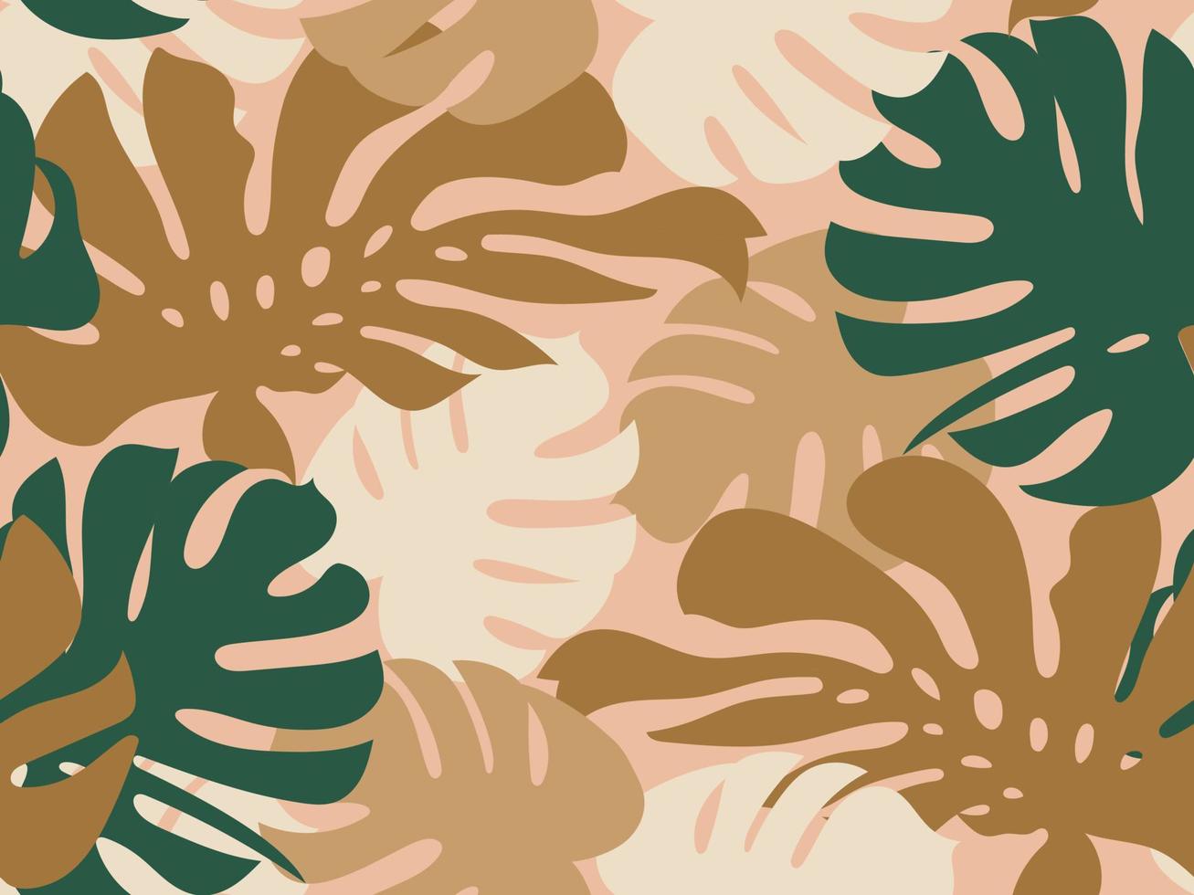 Monstera large green jungle leaf unique tropical vector