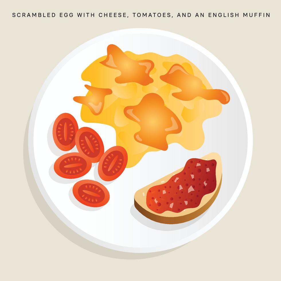 Toddler breakfast. Food that help healthcare. Diet for life. Vector illustration.