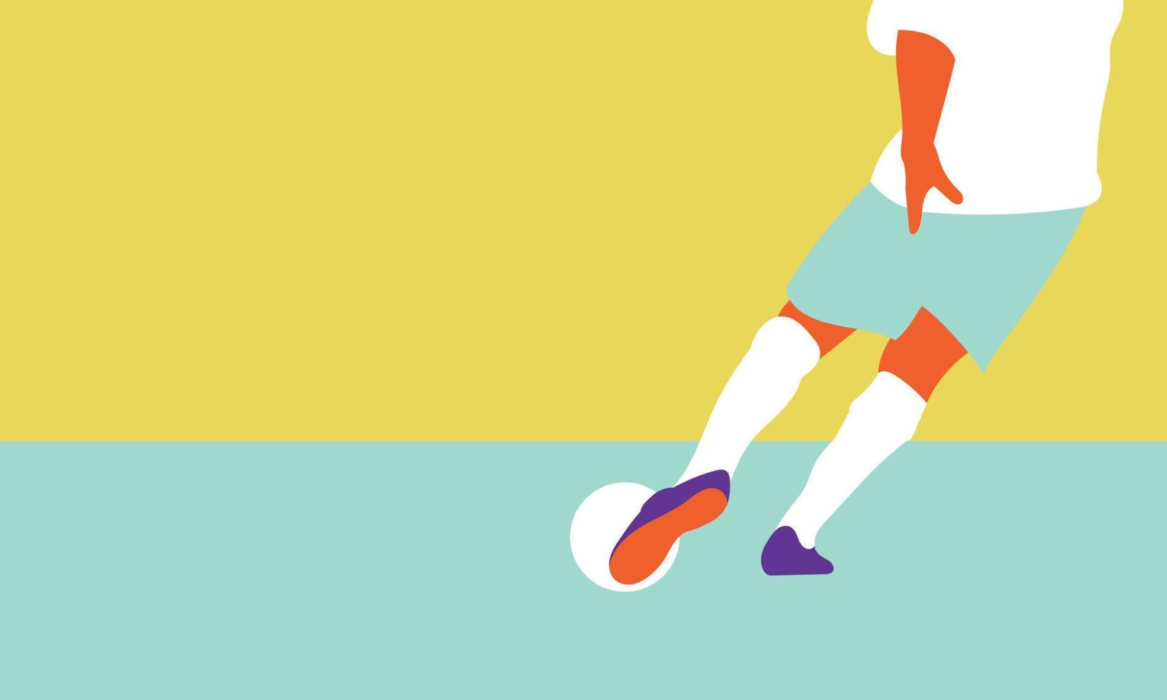 Football soccer player in action isolated background. Flat vector illustration.