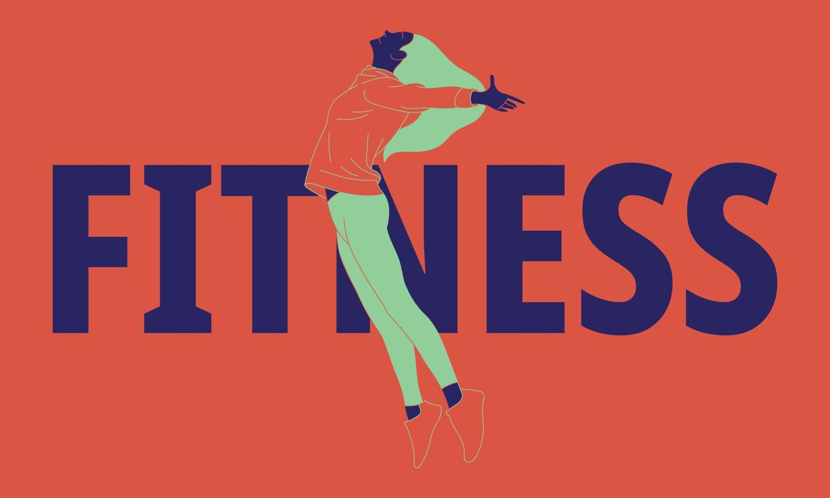 Illustration of fitness sport girl exercises vector