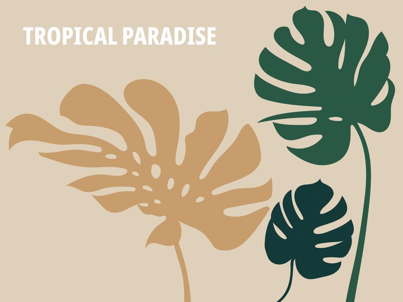Monstera large green jungle leaf unique tropical vector