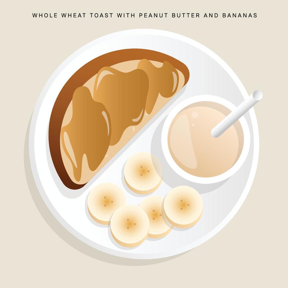 Toddler breakfast. Food that help healthcare. Diet for life. Vector illustration.