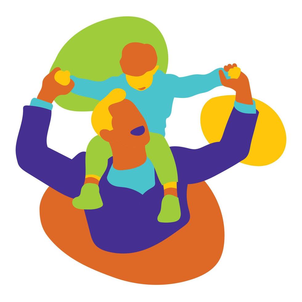 Father is letting the child ride the neck vector