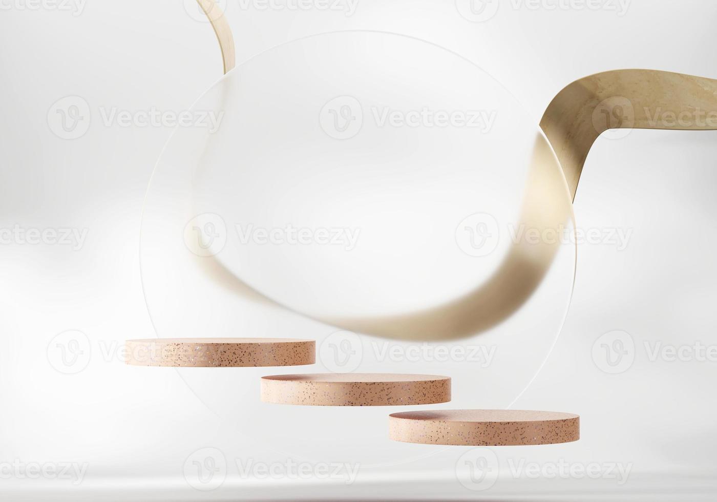 3D rendering round shape abstract platform podium product presentation backdrop photo
