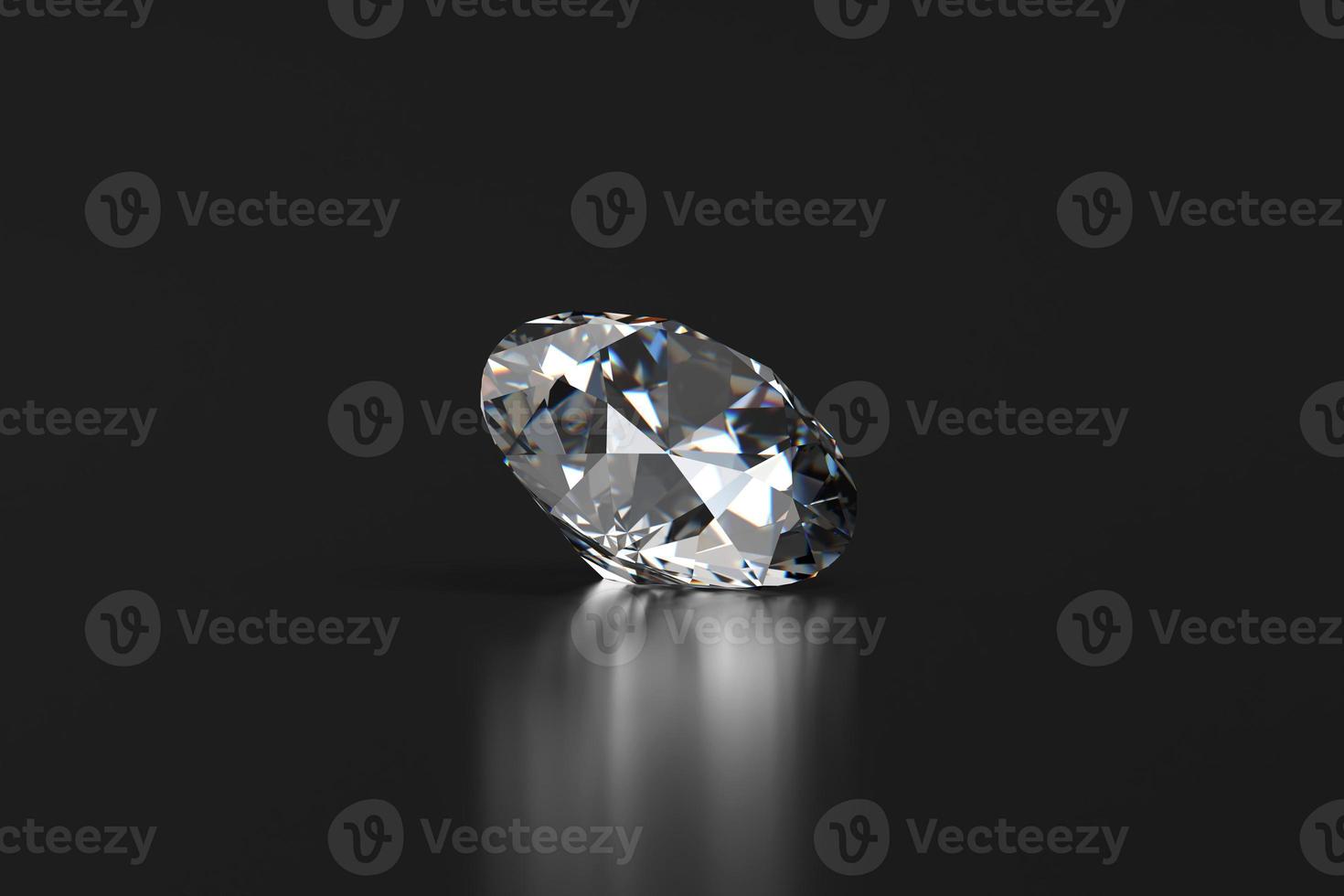 Shiny facet diamond placed on gradient background 3d rendering photo