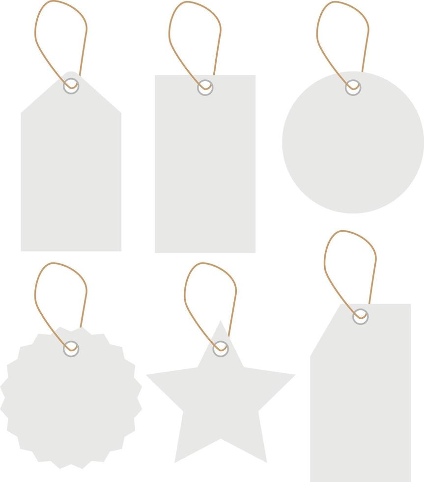 white label tag set. blank tag. flat style. sale tag set. white labels symbol. vector