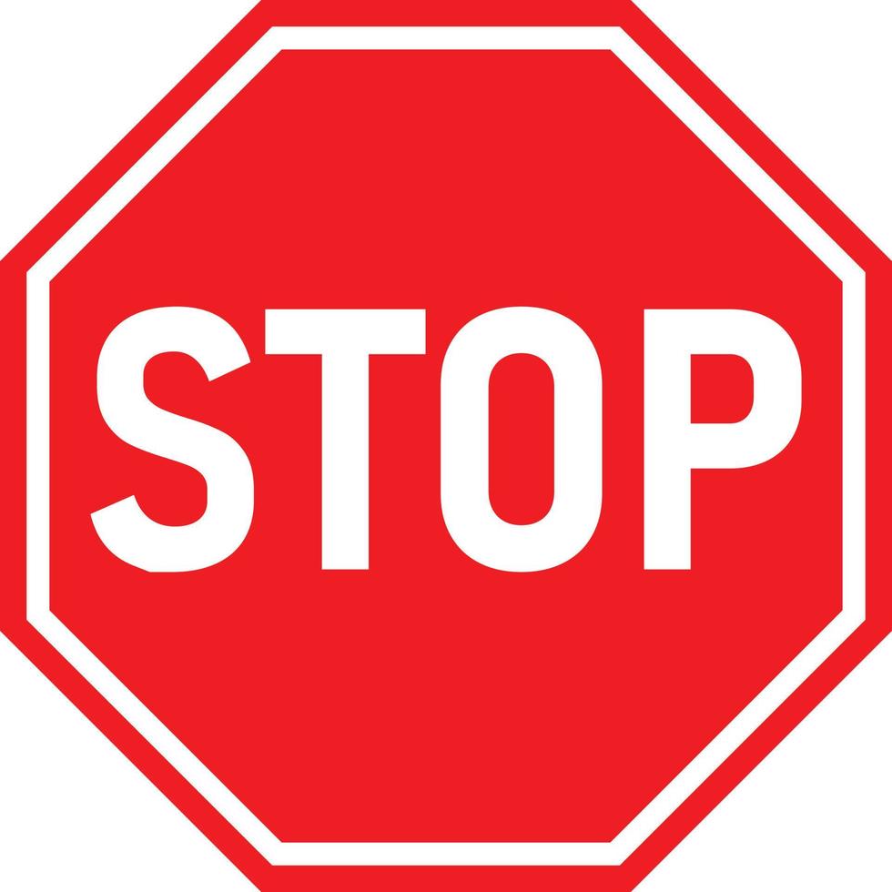 red stop sign. stop traffic symbol. traffic regulatory warning stop symbol. vector