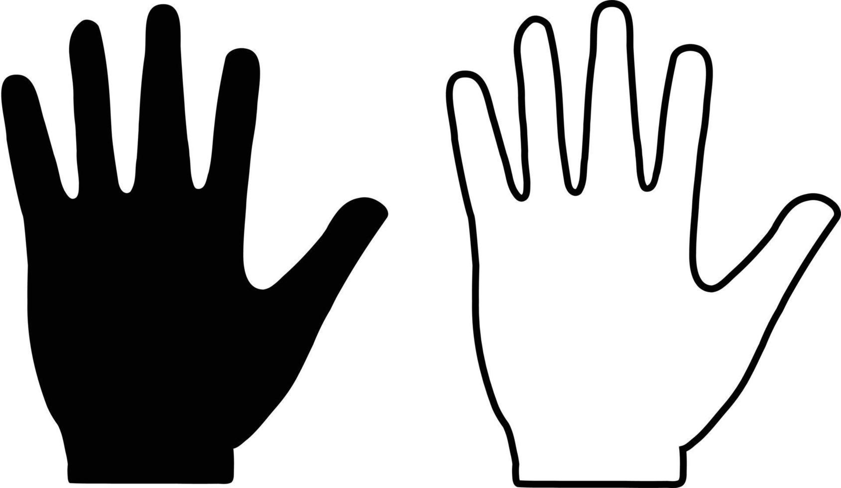 detener el icono de la mano sobre fondo blanco. estilo plano señal de mano vector