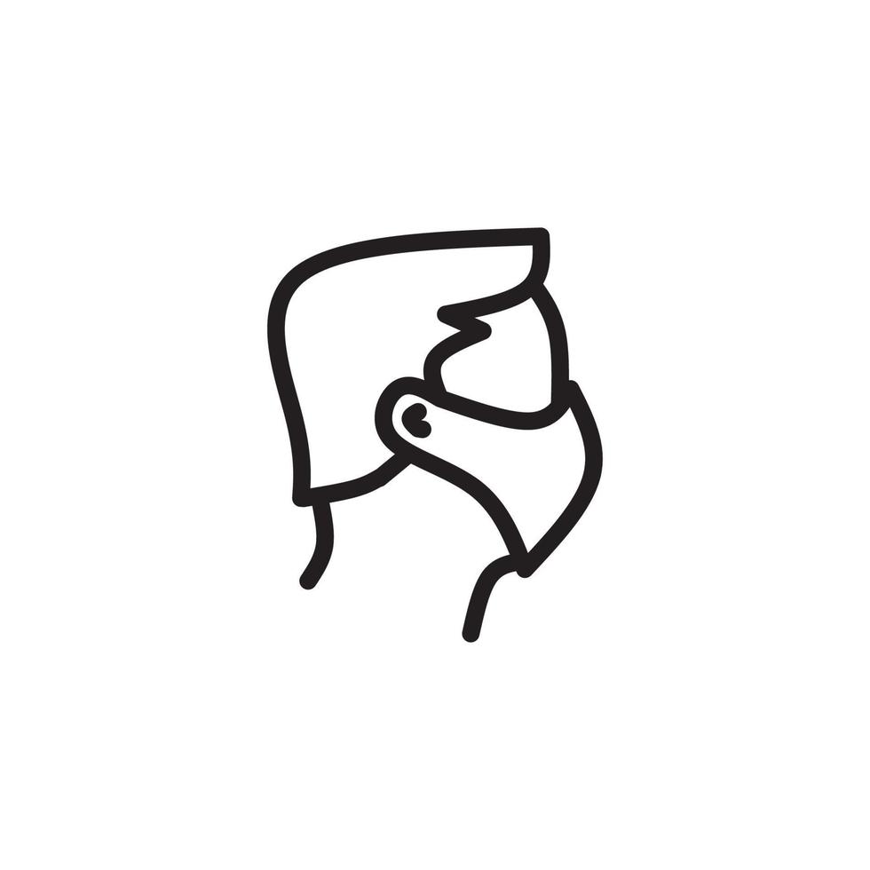 Man face with mask icon vector in trendy flat style isolated on white background