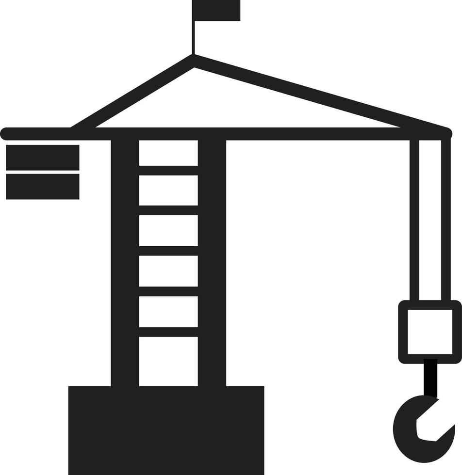 building crane icon. tower crane sign. construction crane symbol. vector