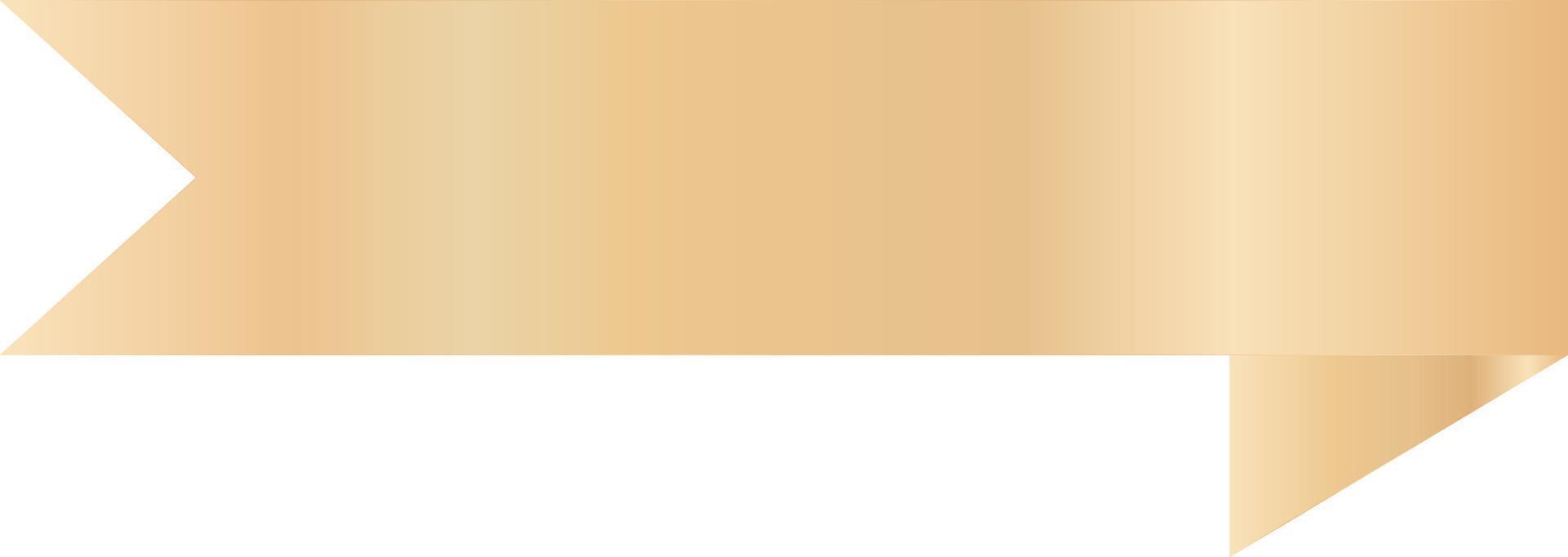 gold ribbon banner on white background. golden ribbon. brown banner. vector
