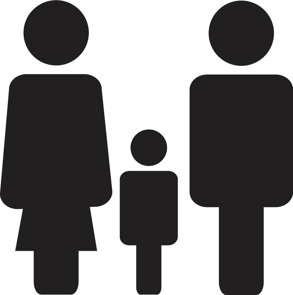 family icon. family sign. flat style. three person icon. three person symbol. vector
