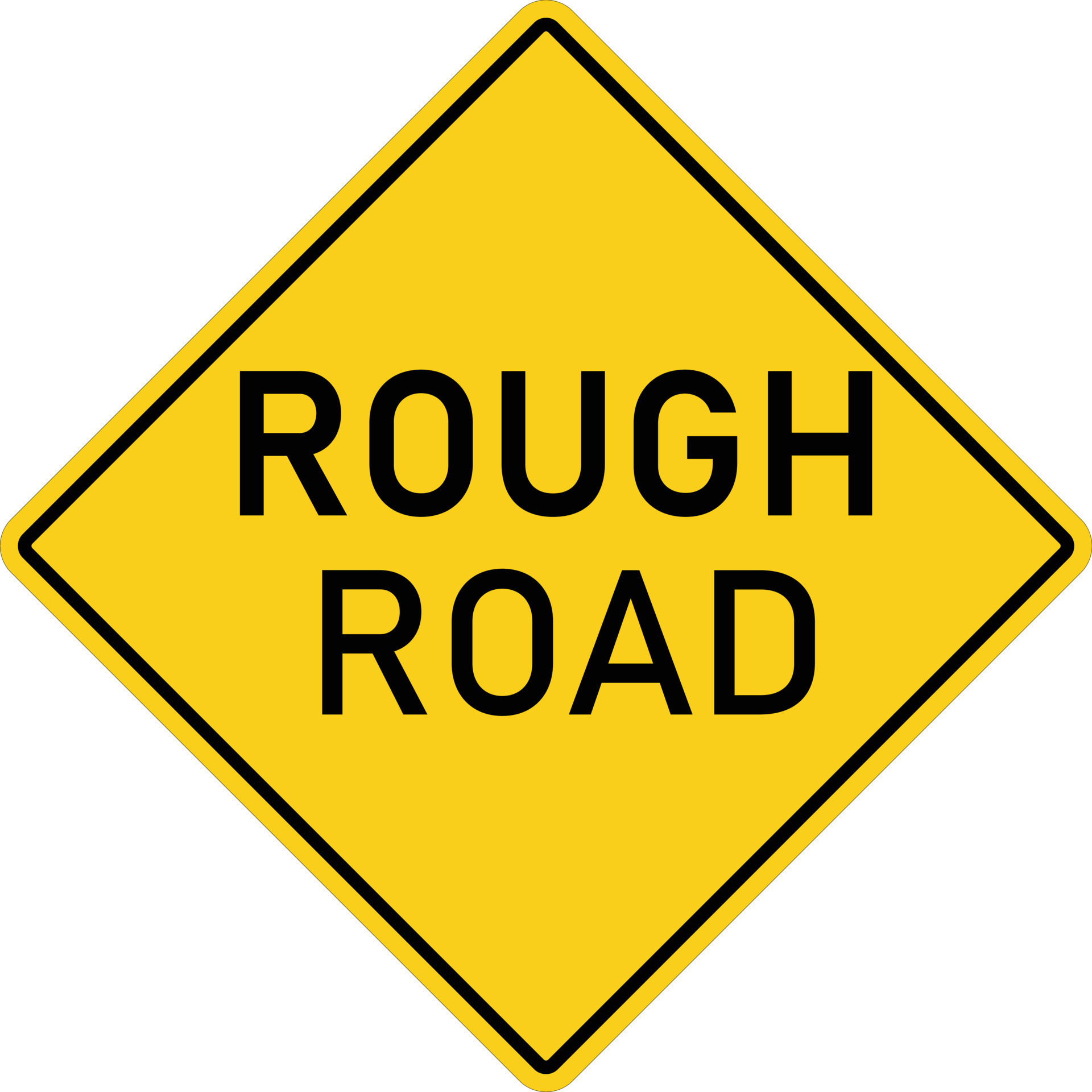 Sharp Turn Traffic Warning Sign. Diamond-shaped Traffic Signs Warn ...