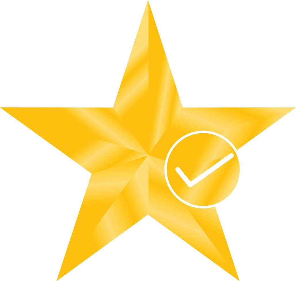 star favorite sign web icon with check mark. star favorite icon. star favorite with check mark symbol. vector