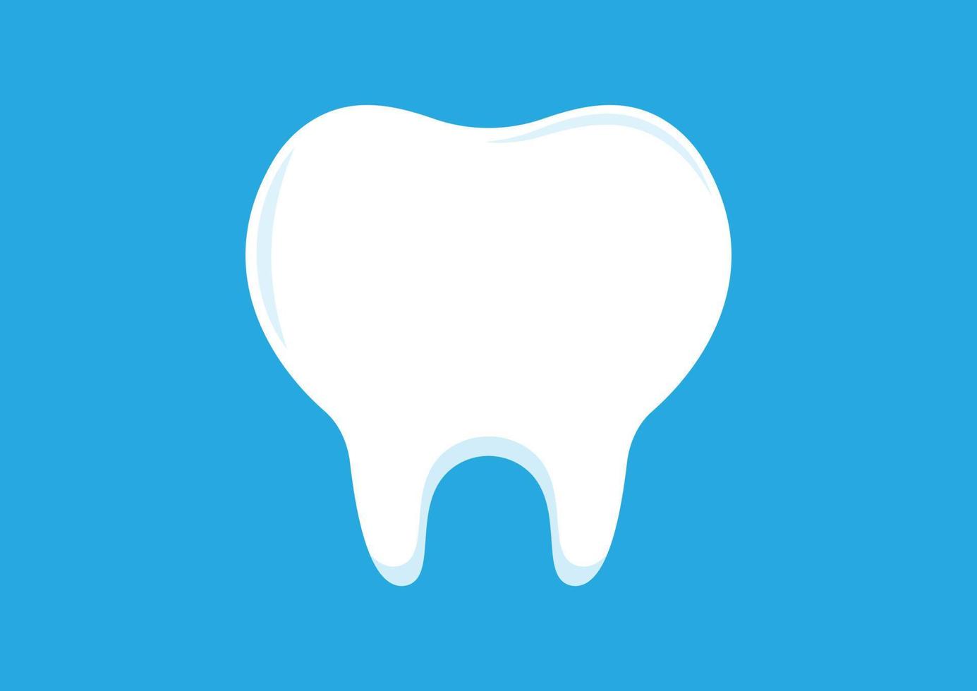 Healthy tooth vector illustration isolated on blue background