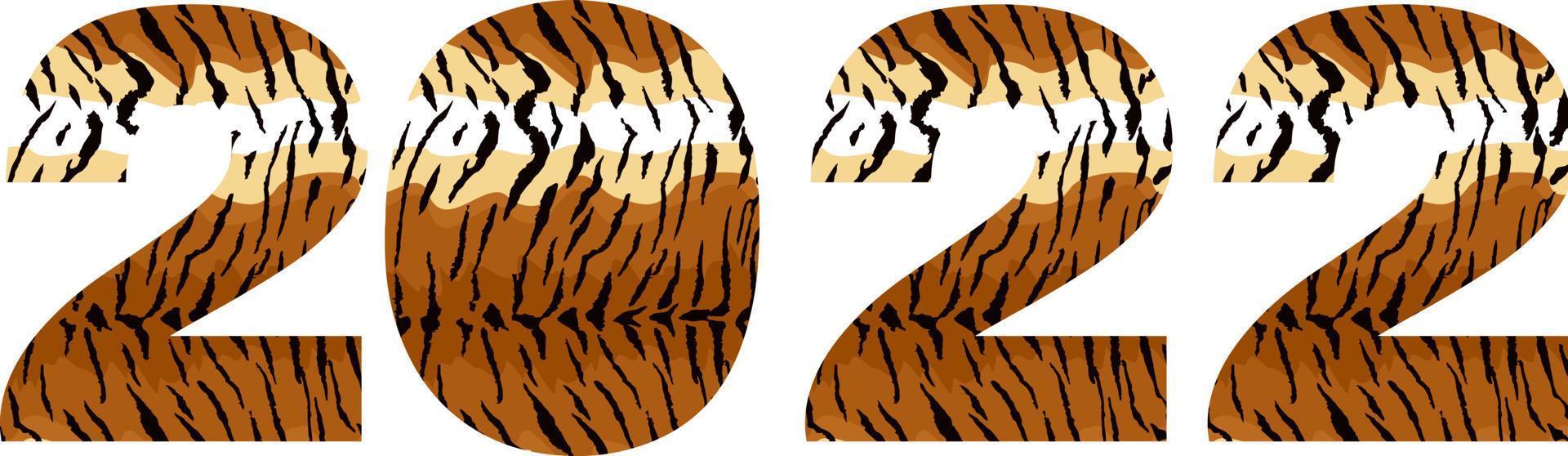 banner de rayas negras y naranjas números 2022. feliz año nuevo chino 2022 del tigre. rayas 2022. tarjeta de felicitación festiva de año nuevo vector