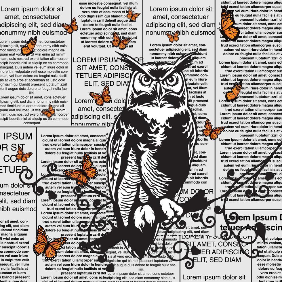 illustration of an owl with beautiful background vector