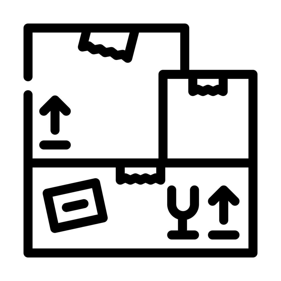 cajas de cartón al por mayor línea icono vector ilustración