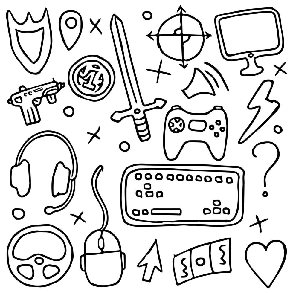 gaming vector icons. gaming illustration
