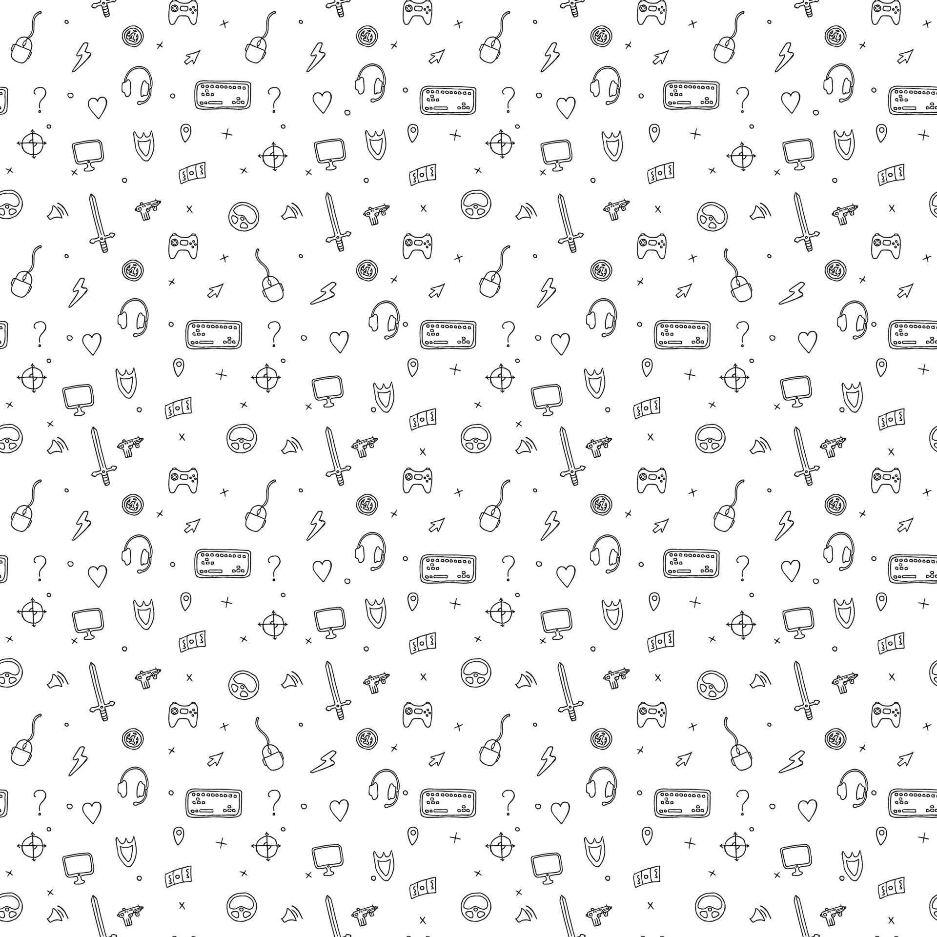seamless pattern with gaming icons 8143644 Vector Art at Vecteezy