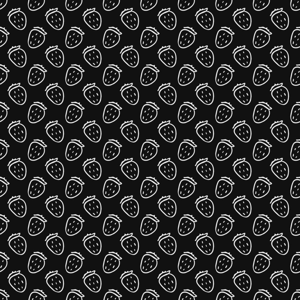 Seamless strawberries pattern. Doodle vector with strawberries icons. Vintage strawberries pattern