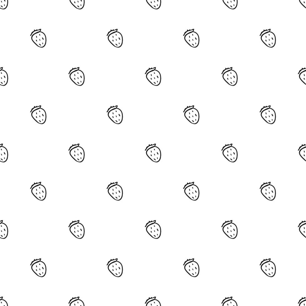 Seamless strawberries pattern. Doodle vector with strawberries icons. Vintage strawberries pattern