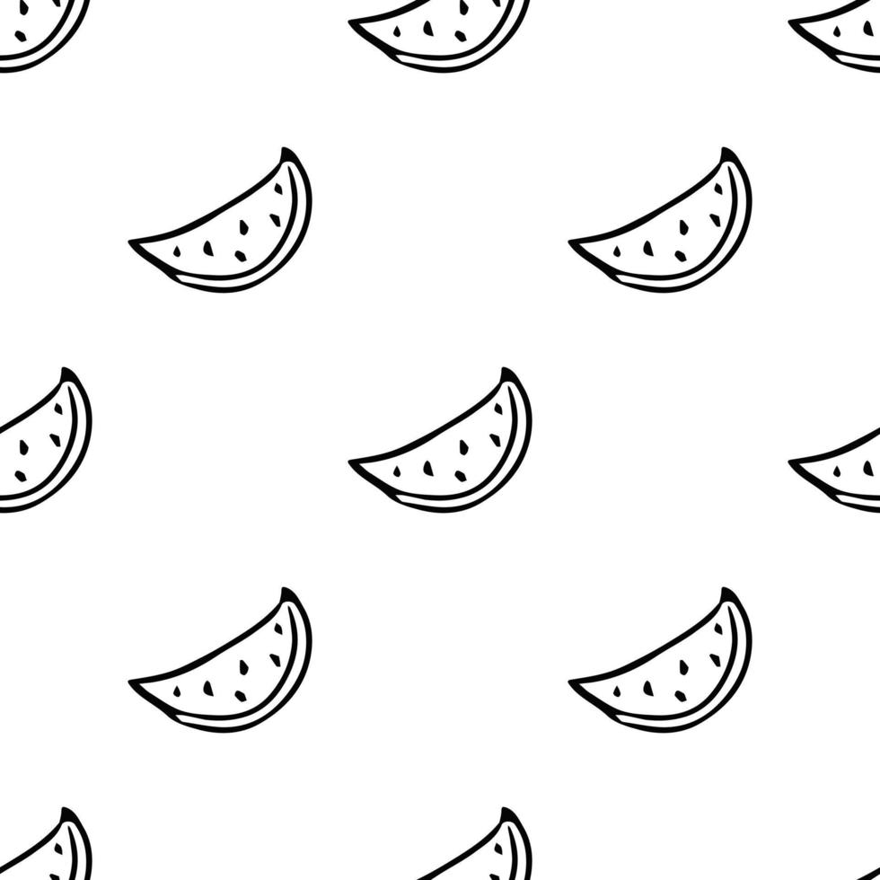 seamless watermelon pattern. vector doodle illustration with watermelon. pattern with watermelon