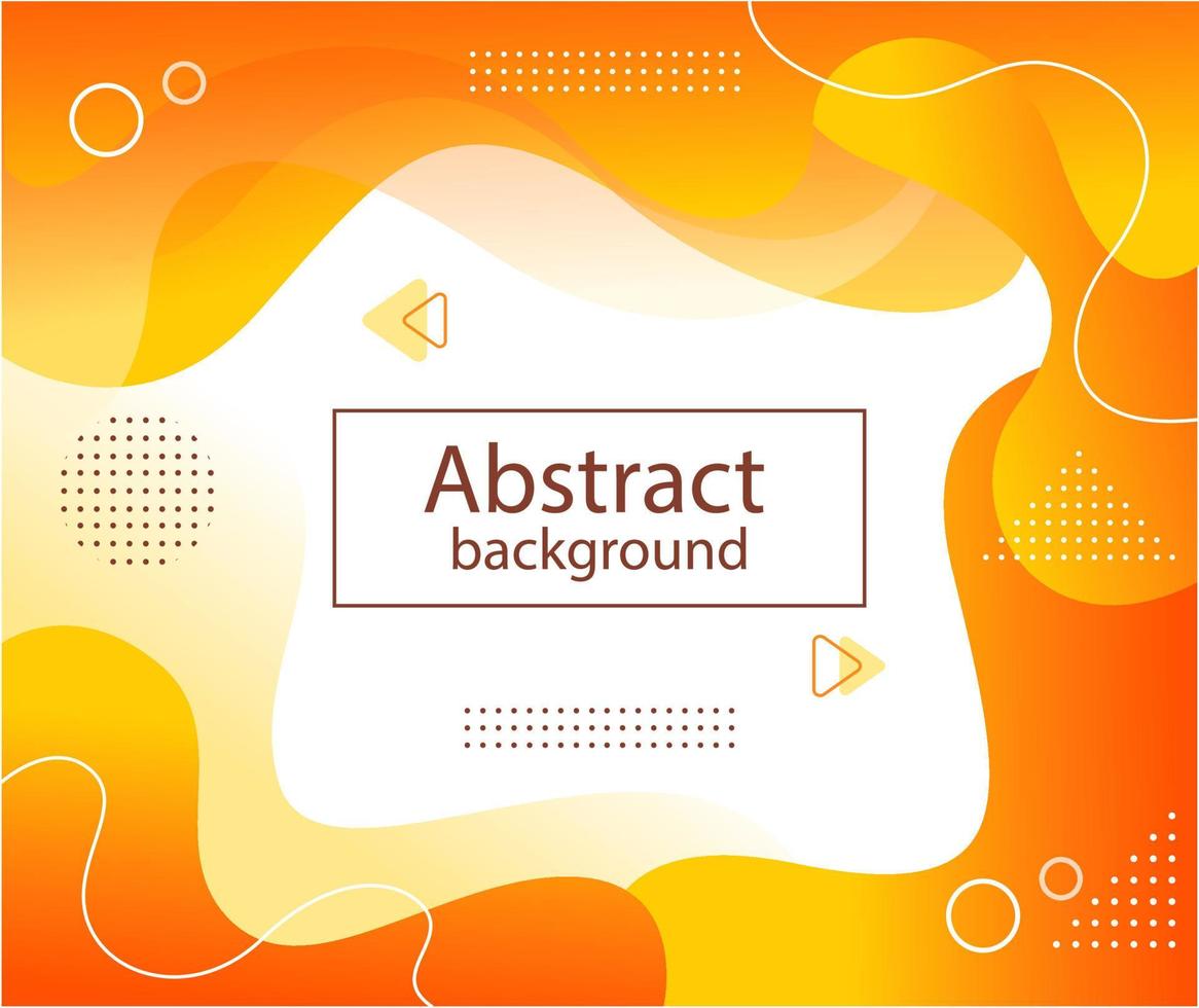 orange green blue ice abstract liquid background with yellow lines and circles shapes geometric vector