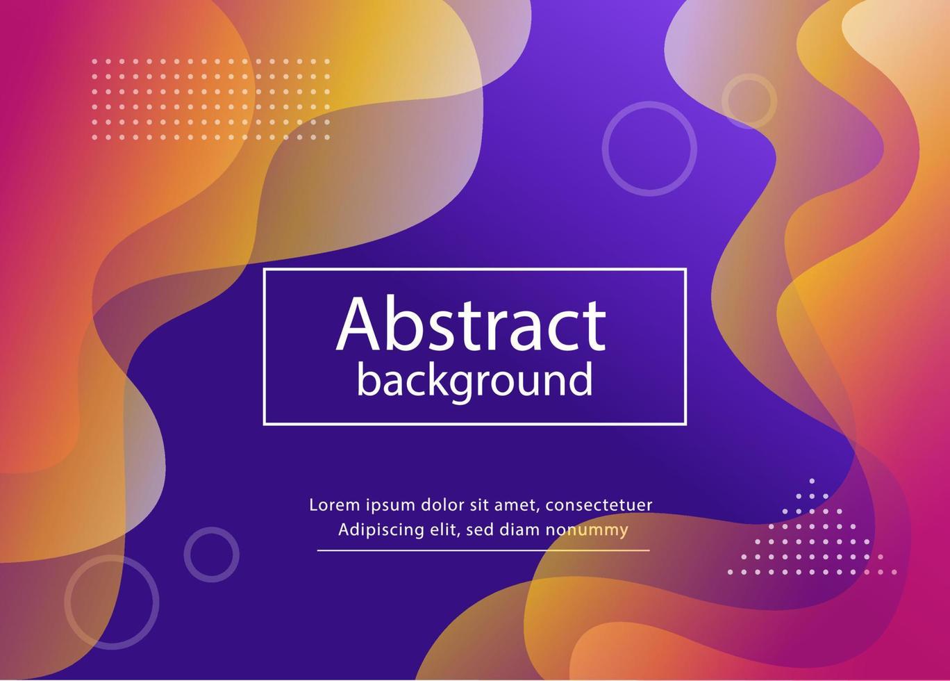 violet blue abstract liquid background with yellow purple lines and circles shapes vector