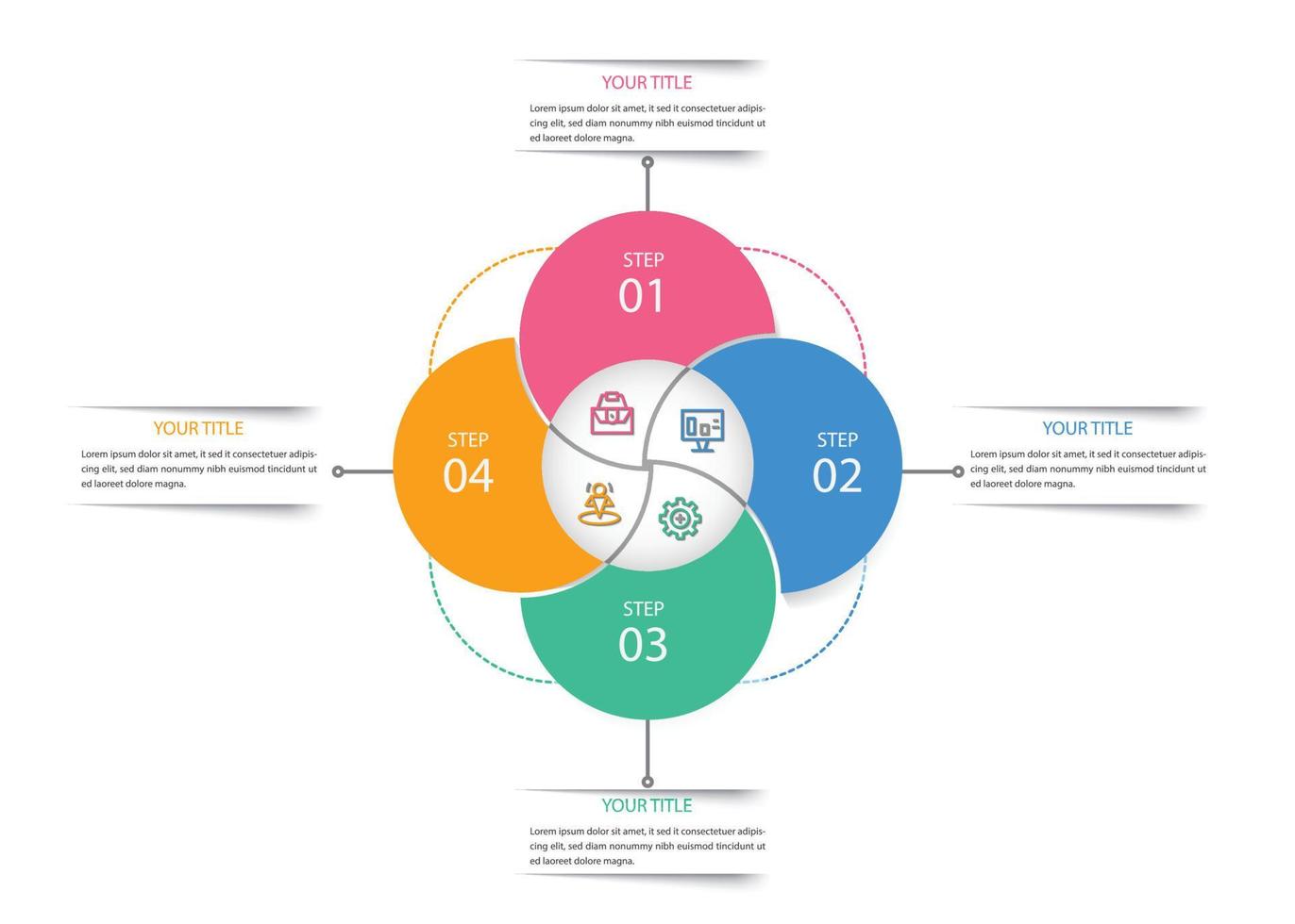 infographic bussiness  with step and  colourfull vector