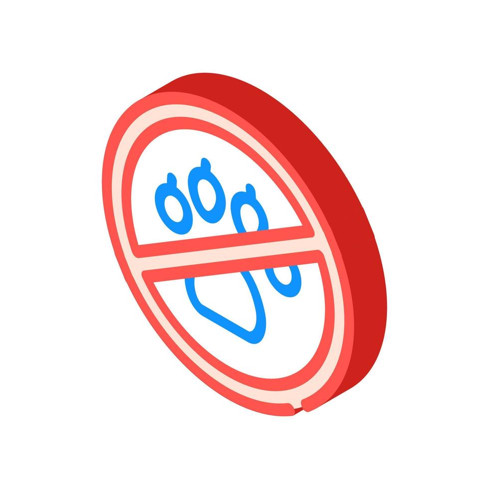 non animals in canteen mark isometric icon vector illustration