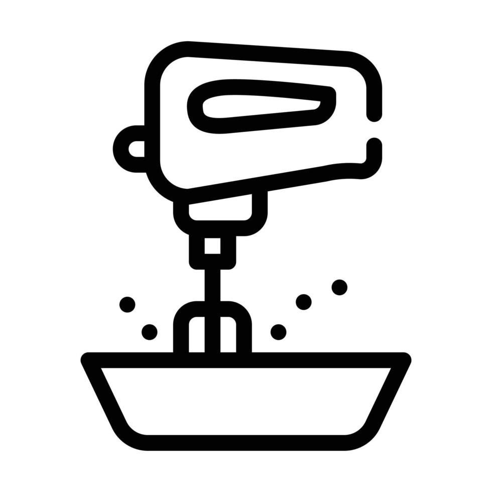 mezclador cocina herramienta línea icono vector ilustración