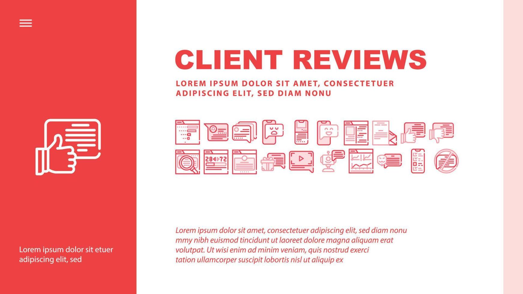 Client Review Feedback Landing Header Vector