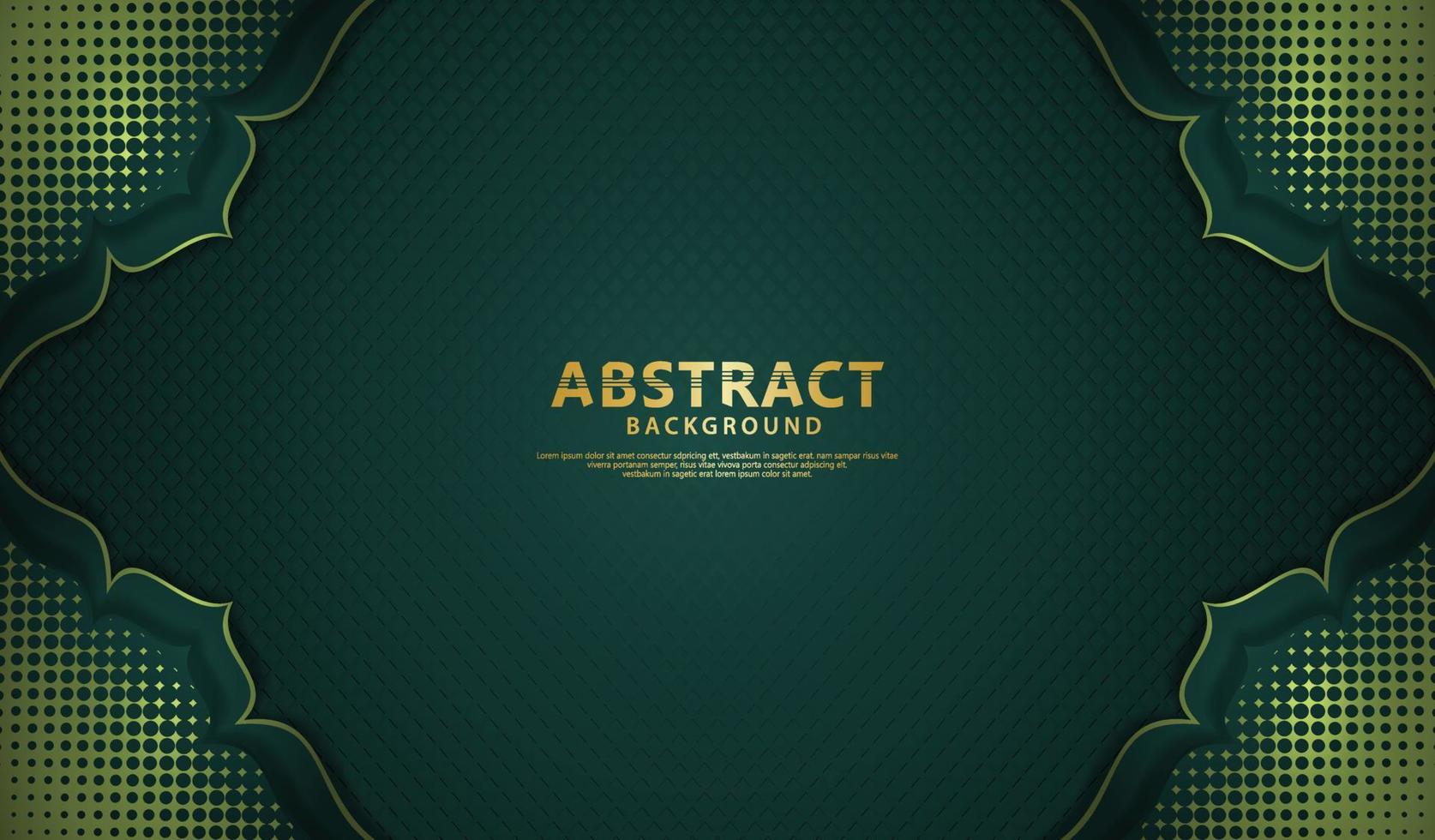 Background with bright green color flower lines 3d effect on textured dark background vector