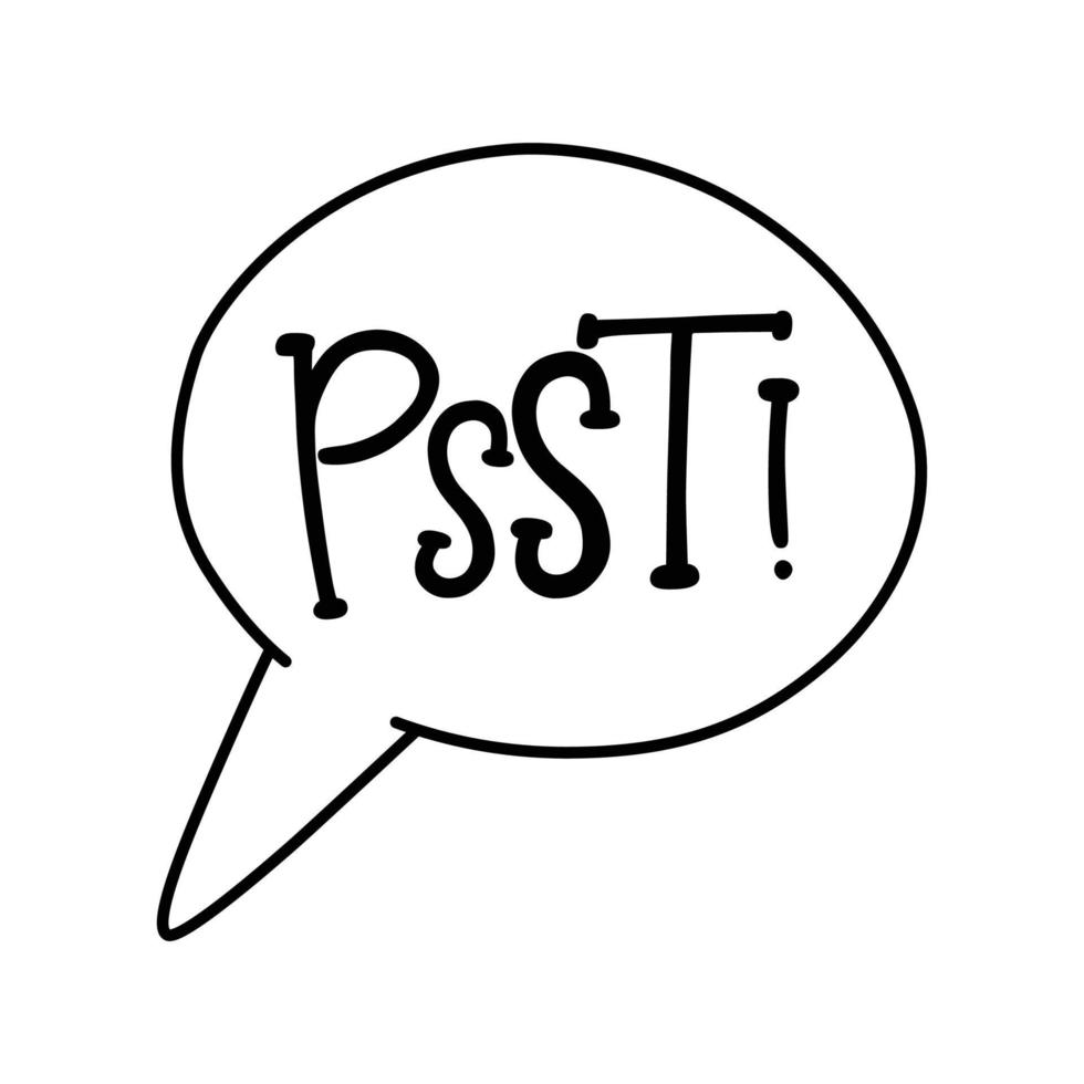 Psst word. Comic speech bubble. Text sound effects. vector