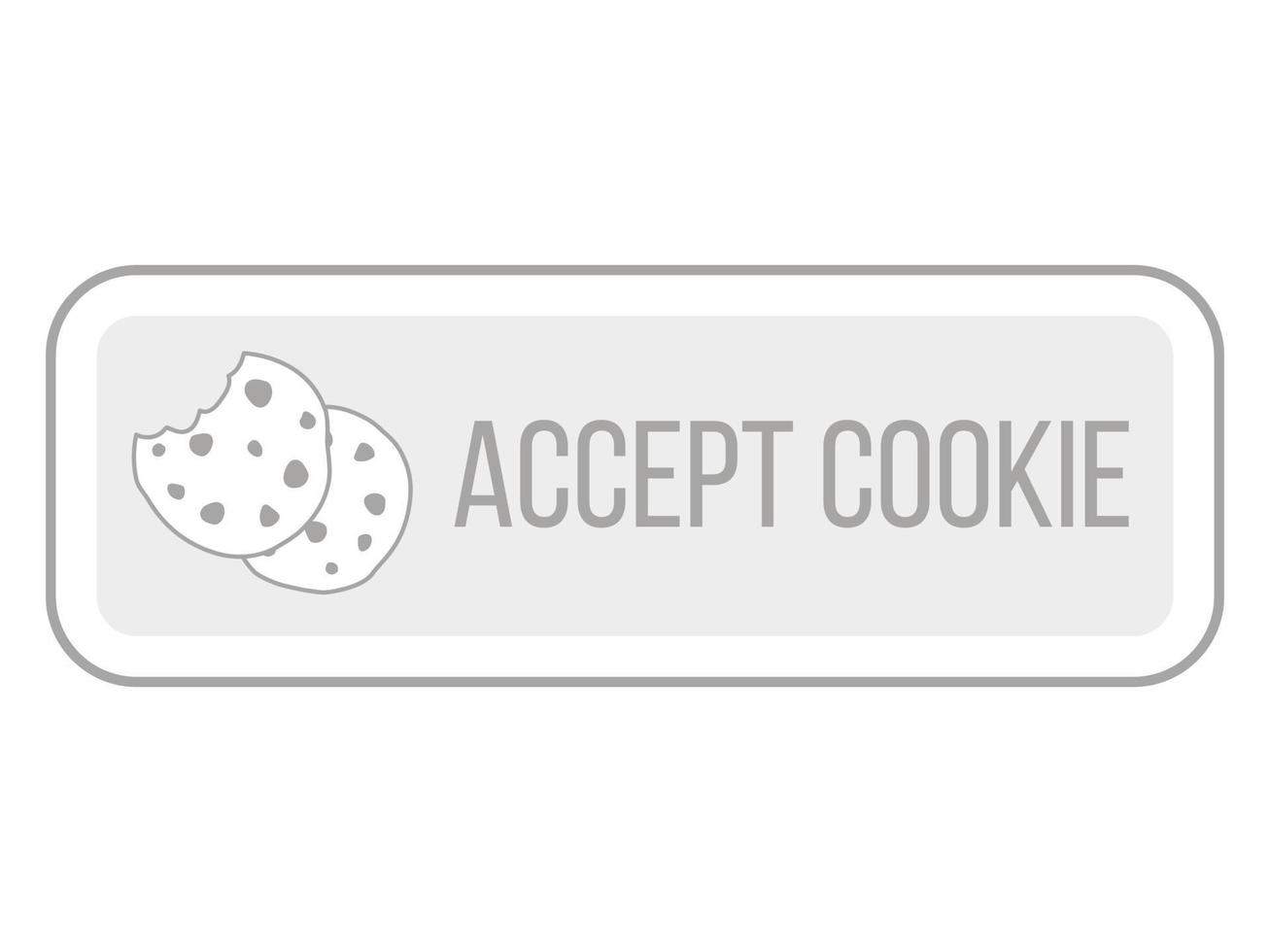 aceptar cookies, texto. protección del carácter de la mascota de la cookie de información personal. vector