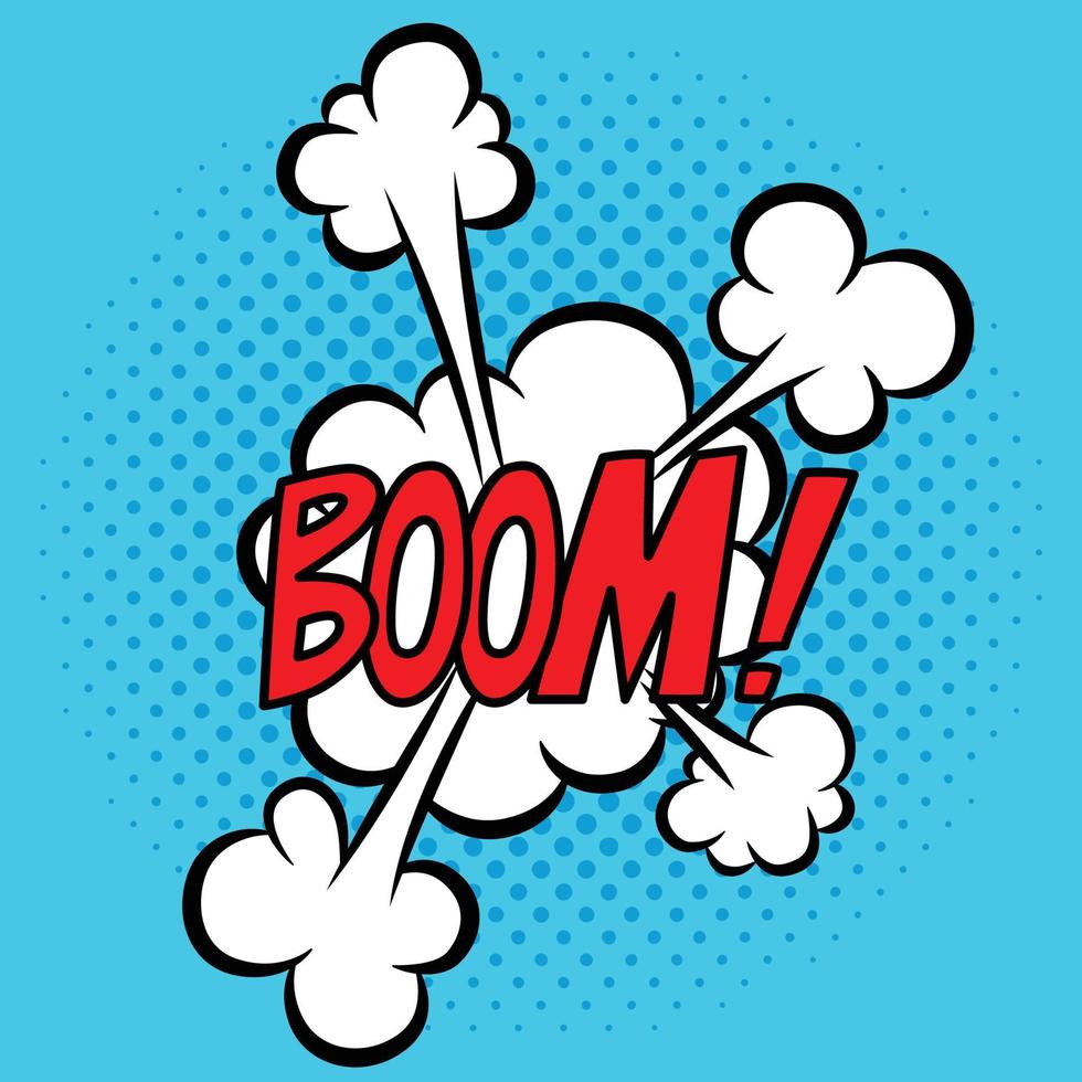 Boom word. Comic speech bubble. Text sound effects. vector