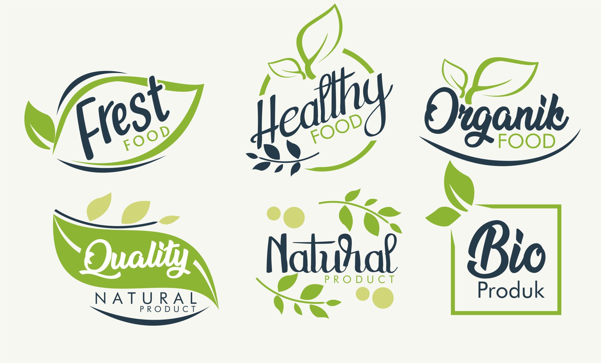 Premium Vector  Natural eco product stamp brand logo for nature and  healthy product brand logo set vector