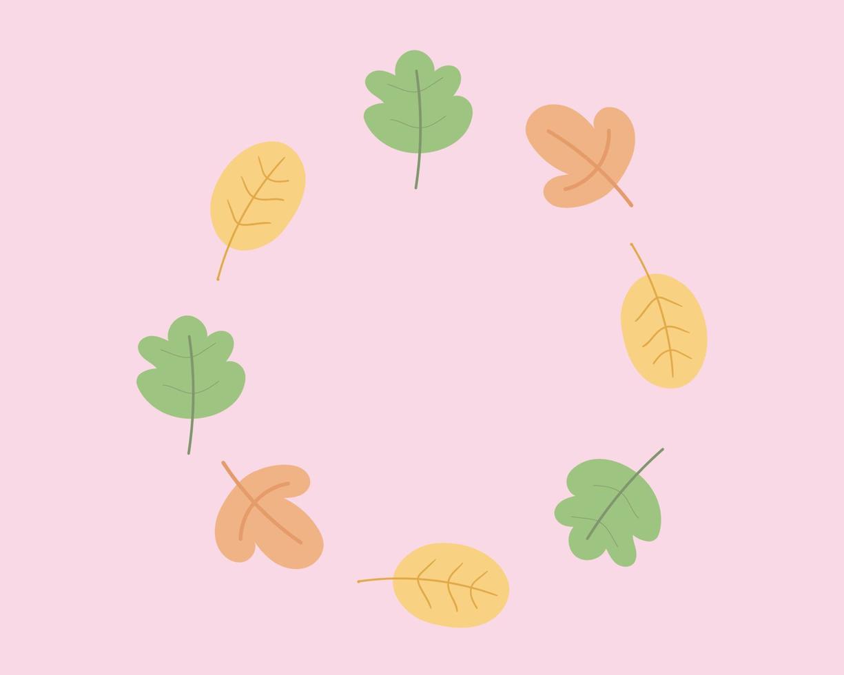 Kawaii and sweet background color. There are many shape of leaf with sweet pastel color for your design vector
