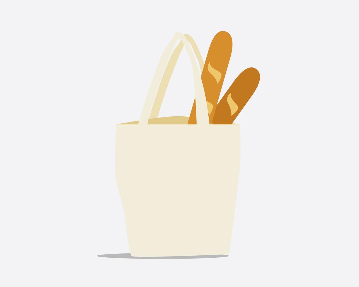 White canvas bag. Cartoon vector style for your design.