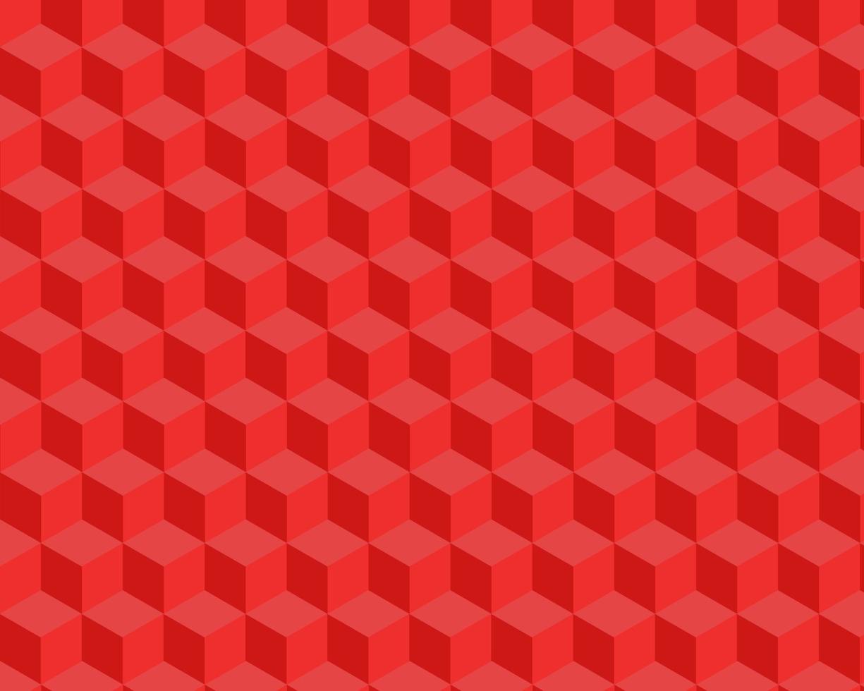 Red pattern vector cube art for your design.