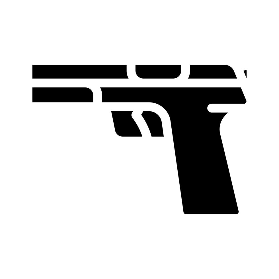 handgun weapon glyph icon vector illustration