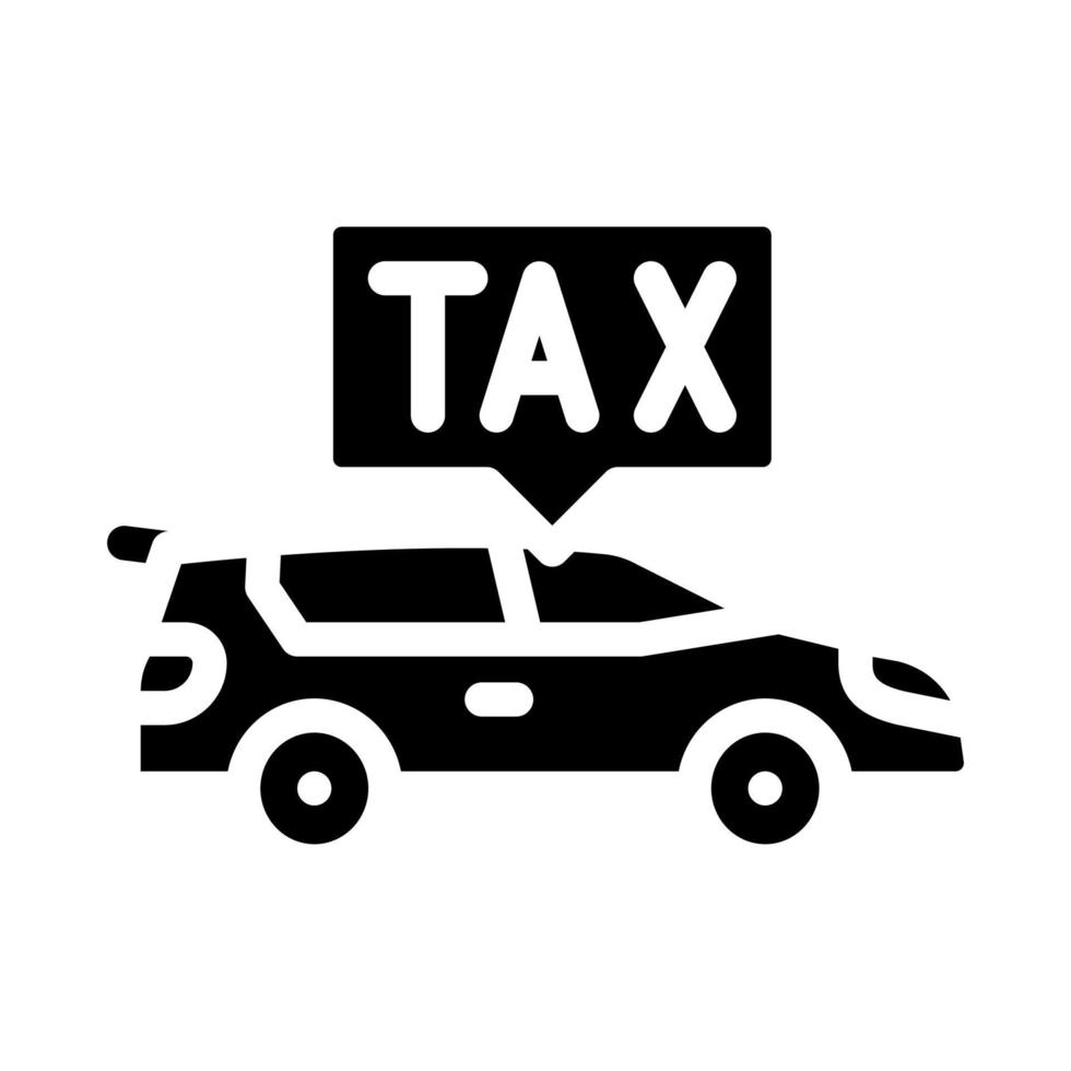 car tax glyph icon vector illustration