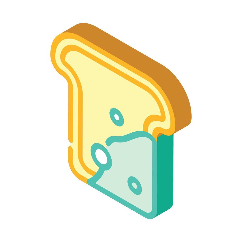 mold on bread isometric icon vector illustration
